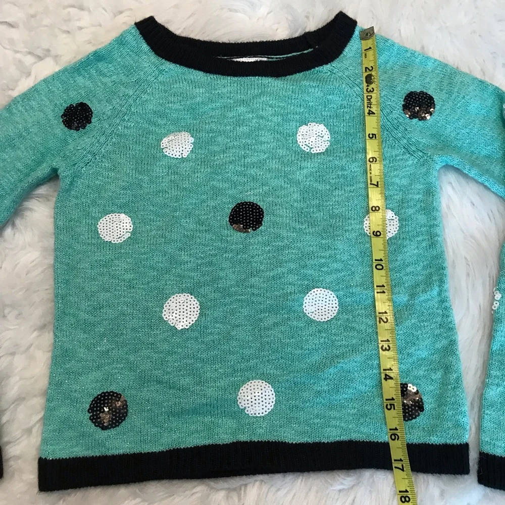 Justice polka dot sequin sweater size 10 girls Long Sleeve